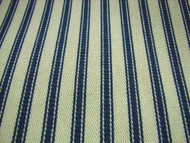 EXTRA WIDE UPHOLSTERY TICKING FABRIC BLUE CREAM STRIPE