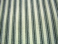 COTTON TICKING STRIPE FABRIC BLACK CREAM PER METRE